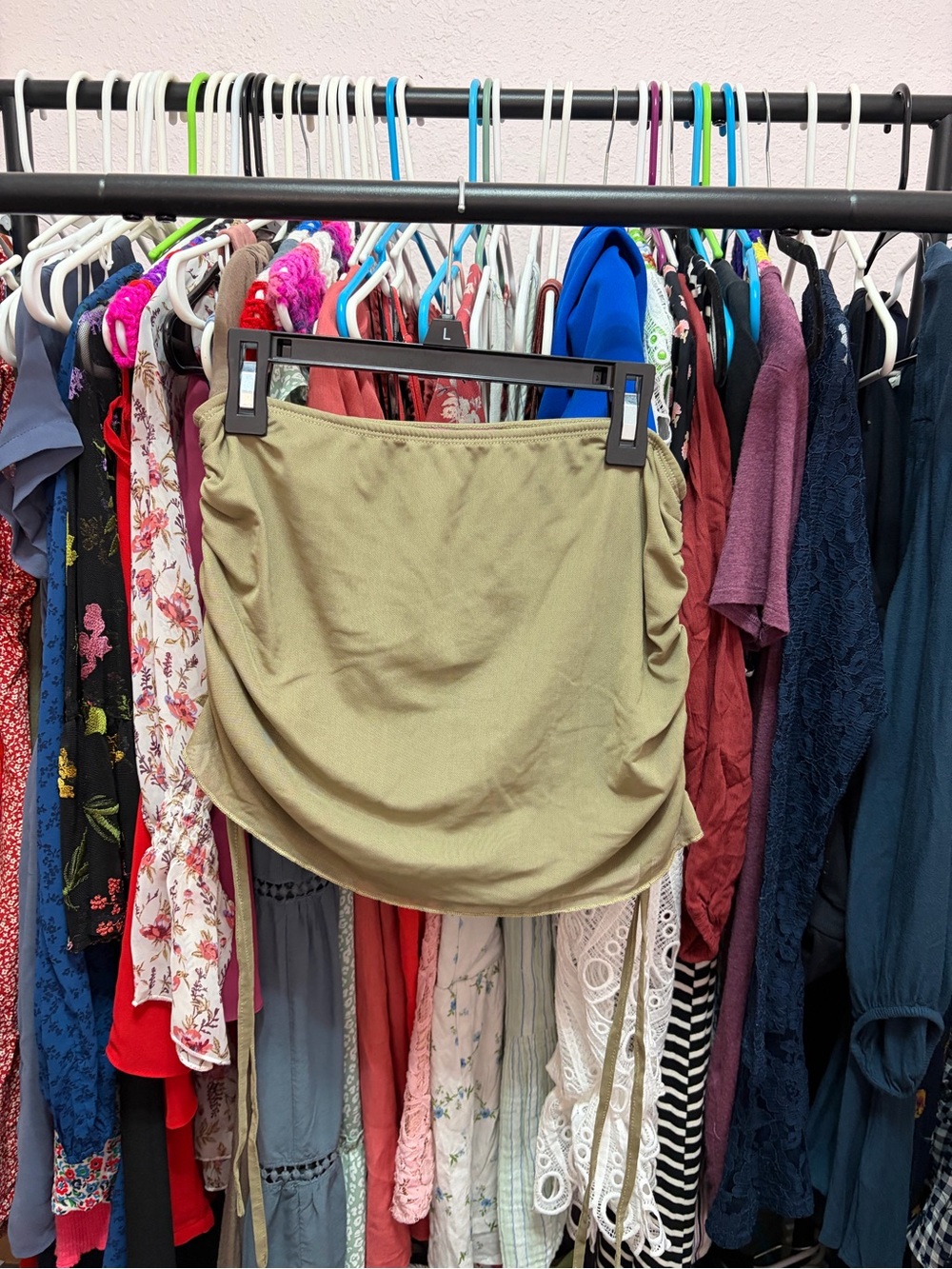 Tan edikted strapless top with runched sides